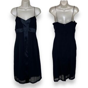 Bisou Bisou Michele Bohbot Spaghetti Strap Black Dress Tuxedo Stripe Women 10